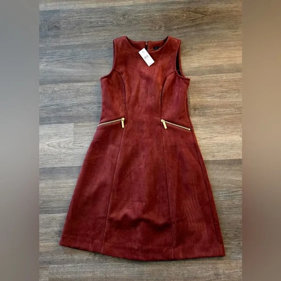 Ann Taylor Dresses Ann Taylor Suede Mini Dress With Gold